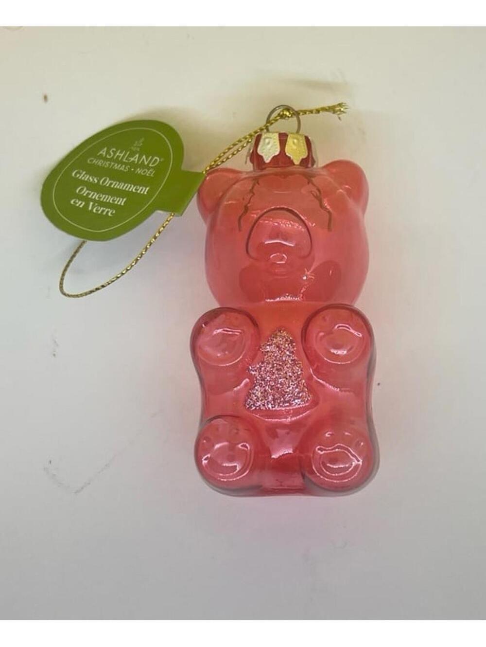 Gummi Bear Glass Ornament neon PINK ORANGE YELLOW Christmas